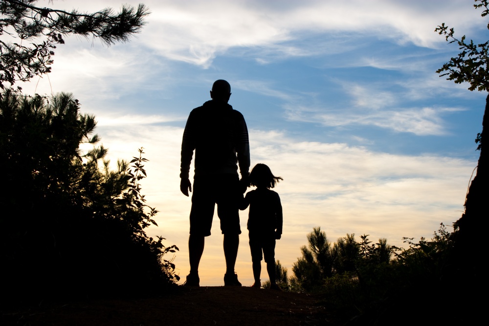 father and daughter silhouette
